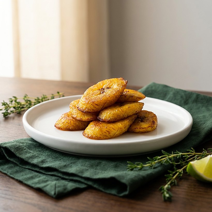 Golden Caribbean fried sweet plantain
